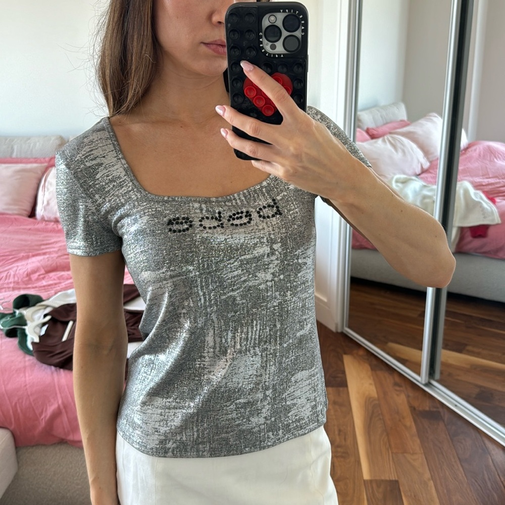 Vintage silver BEBE top